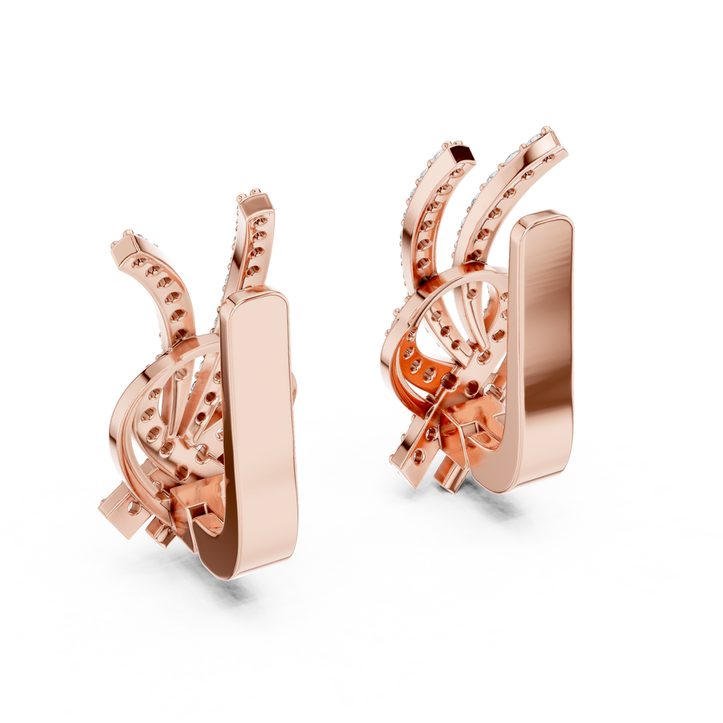 Luxury Round Cut Diamond Bridal Set Earrings