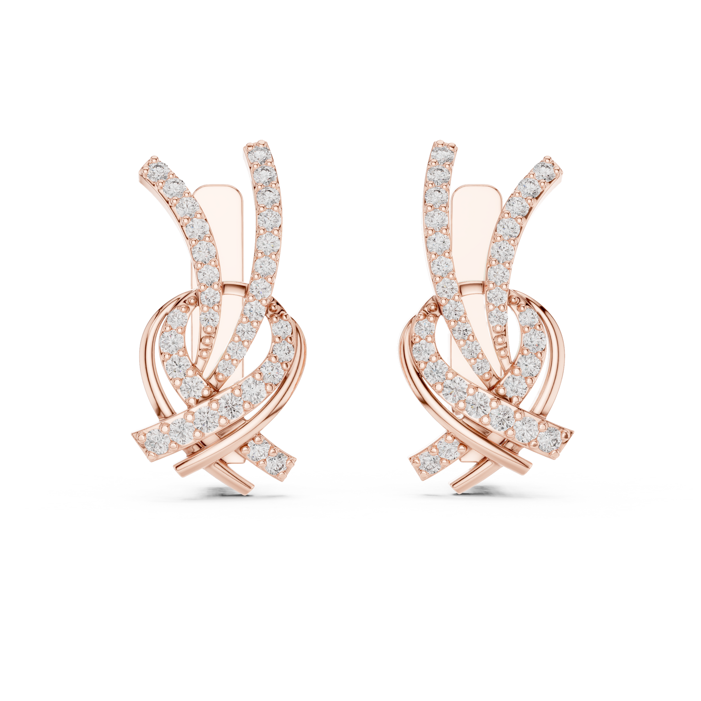 Luxury Round Cut Diamond Bridal Set Earrings