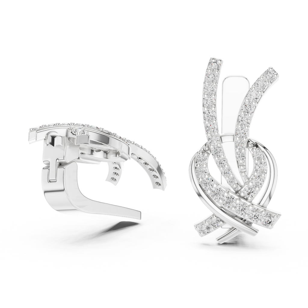 Luxury Round Cut Diamond Bridal Set Earrings