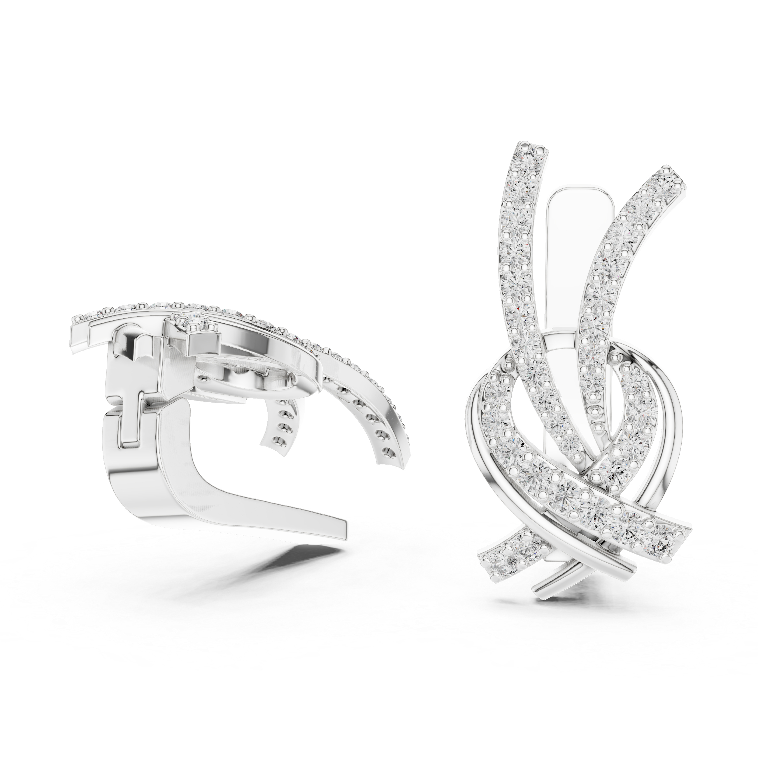 Luxury Round Cut Diamond Bridal Set Earrings