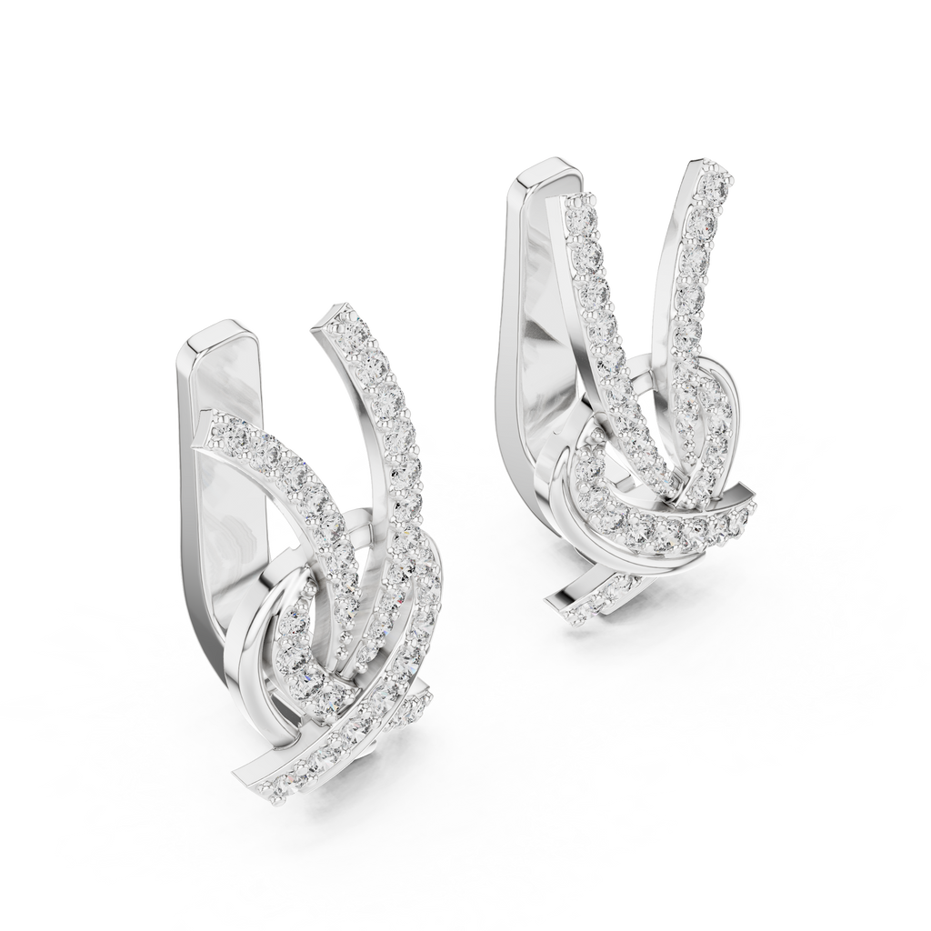 Luxury Round Cut Diamond Bridal Set Earrings