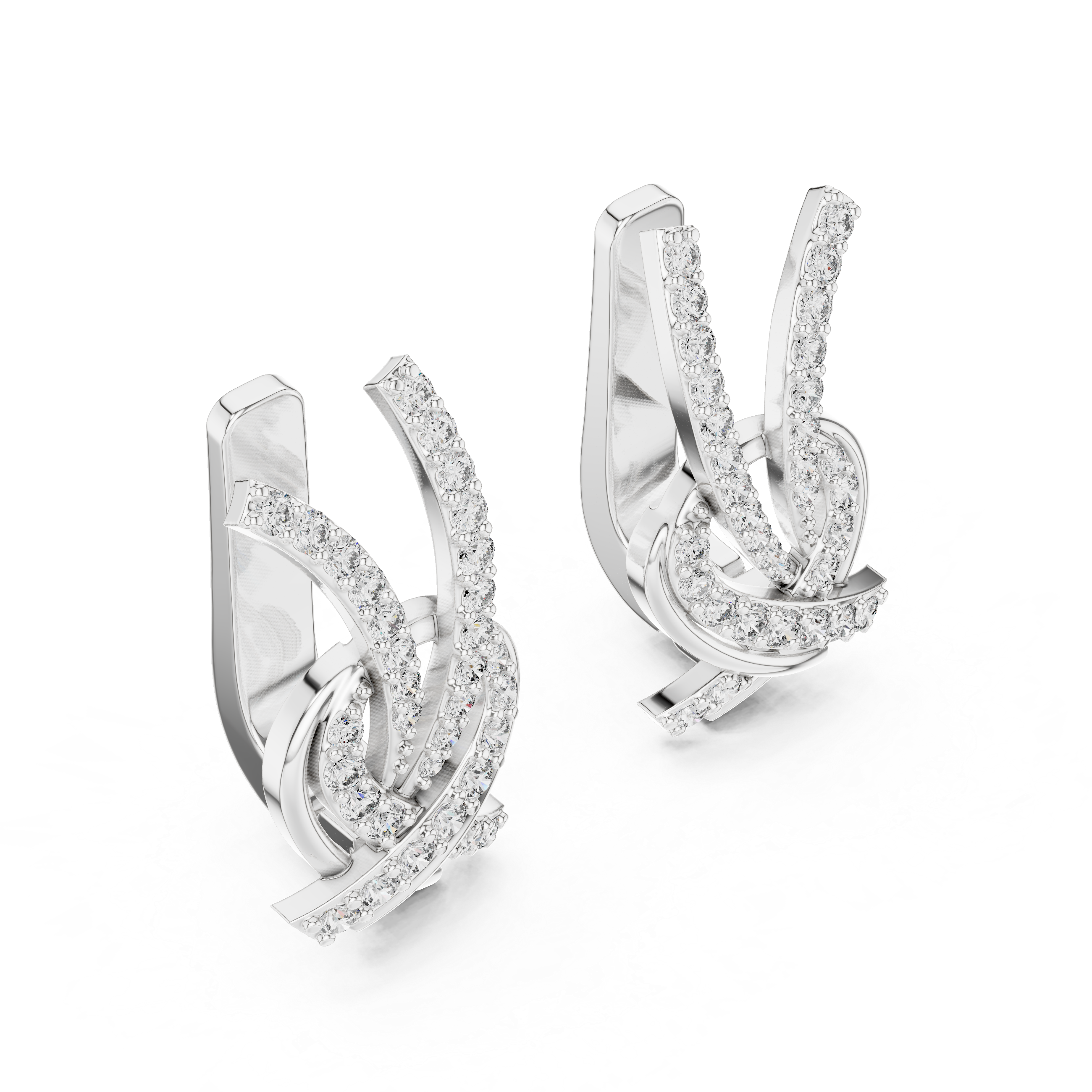 Luxury Round Cut Diamond Bridal Set Earrings