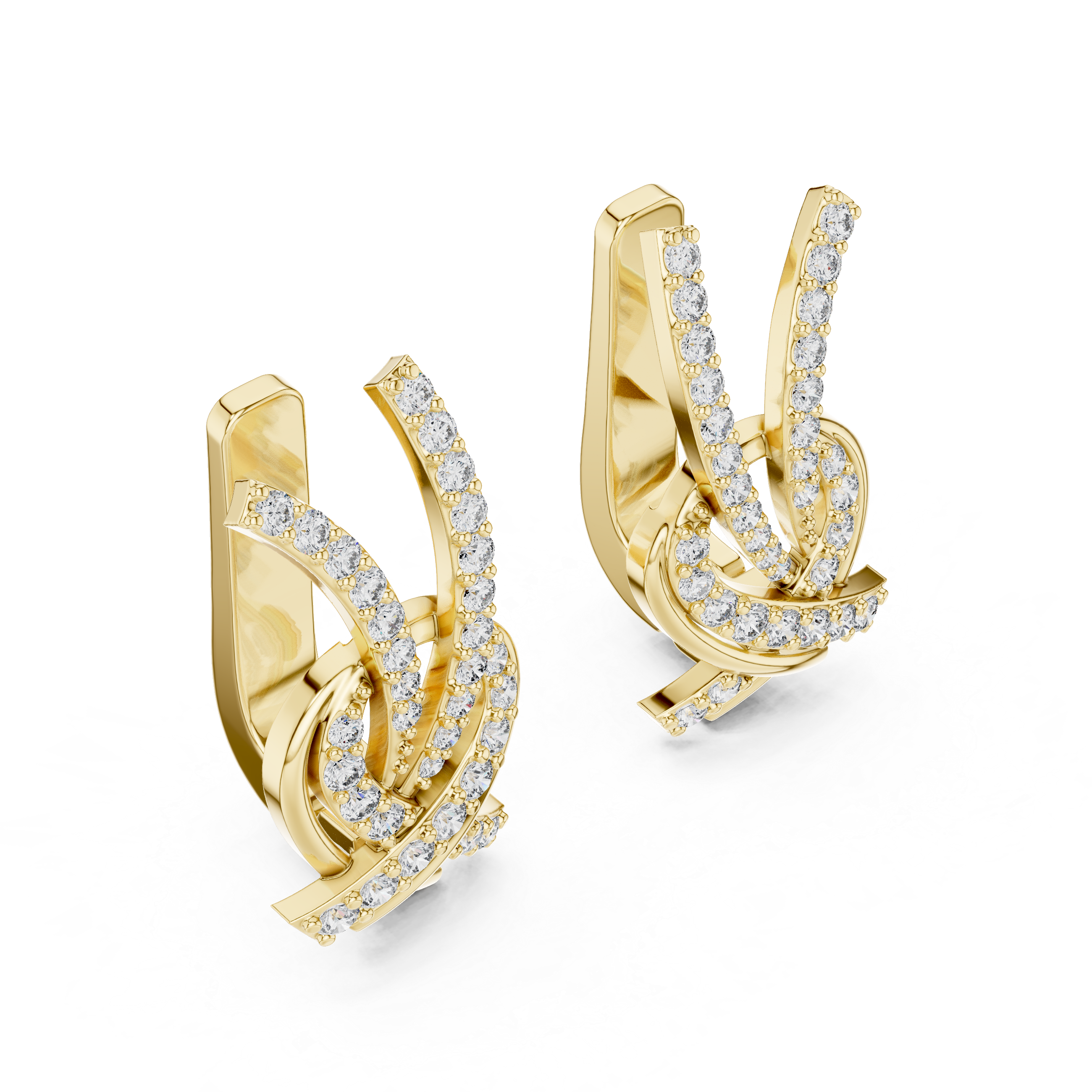 Luxury Round Cut Diamond Bridal Set Earrings