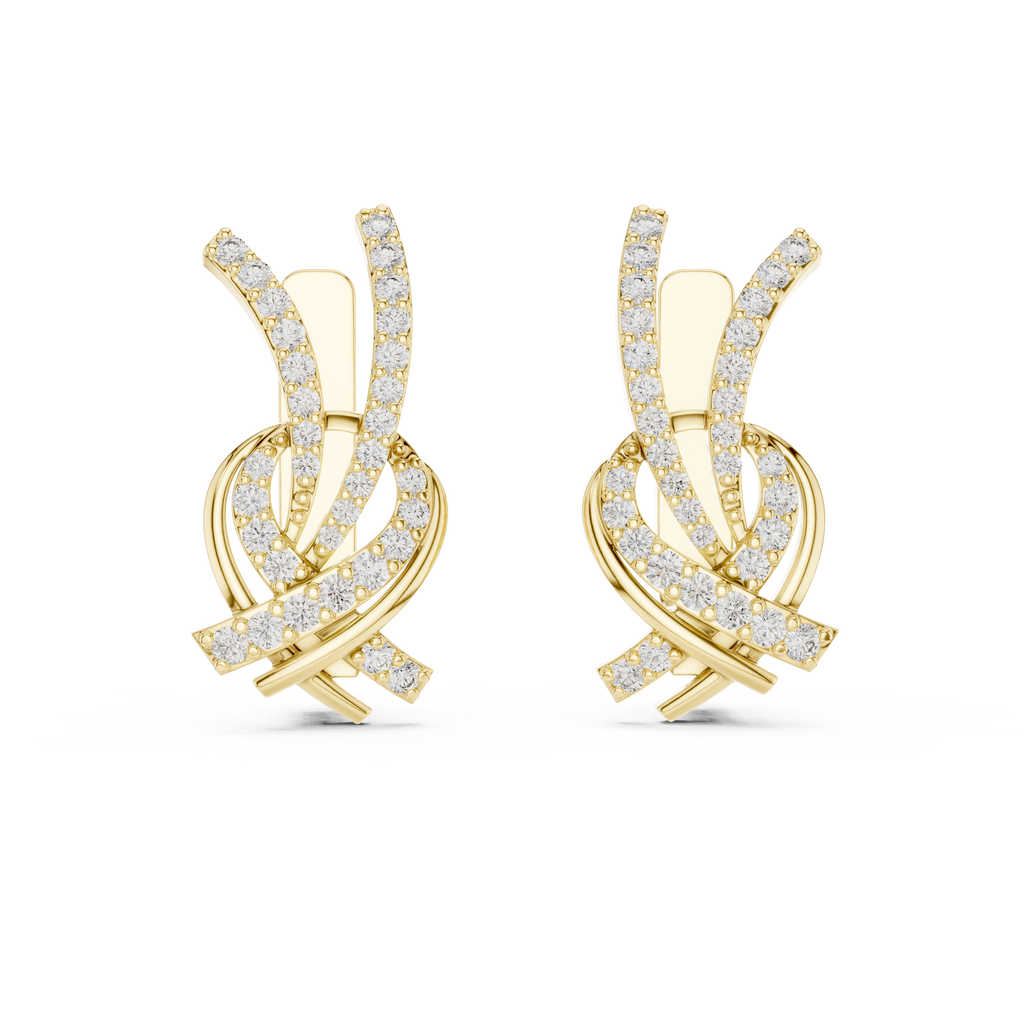 Luxury Round Cut Diamond Bridal Set Earrings