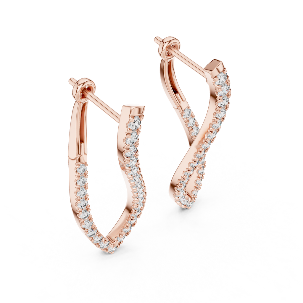 Multiple Round Shape Diamond Hoop Earrings