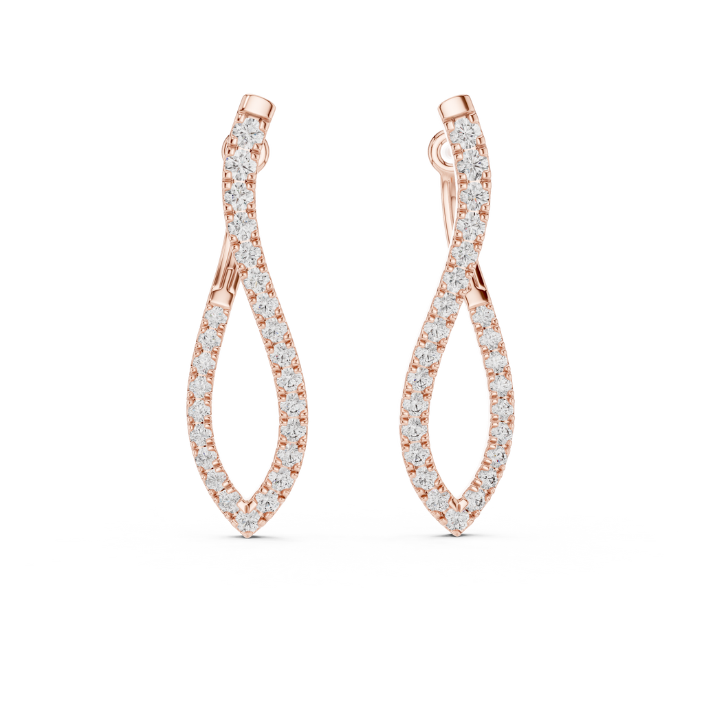 Multiple Round Shape Diamond Hoop Earrings