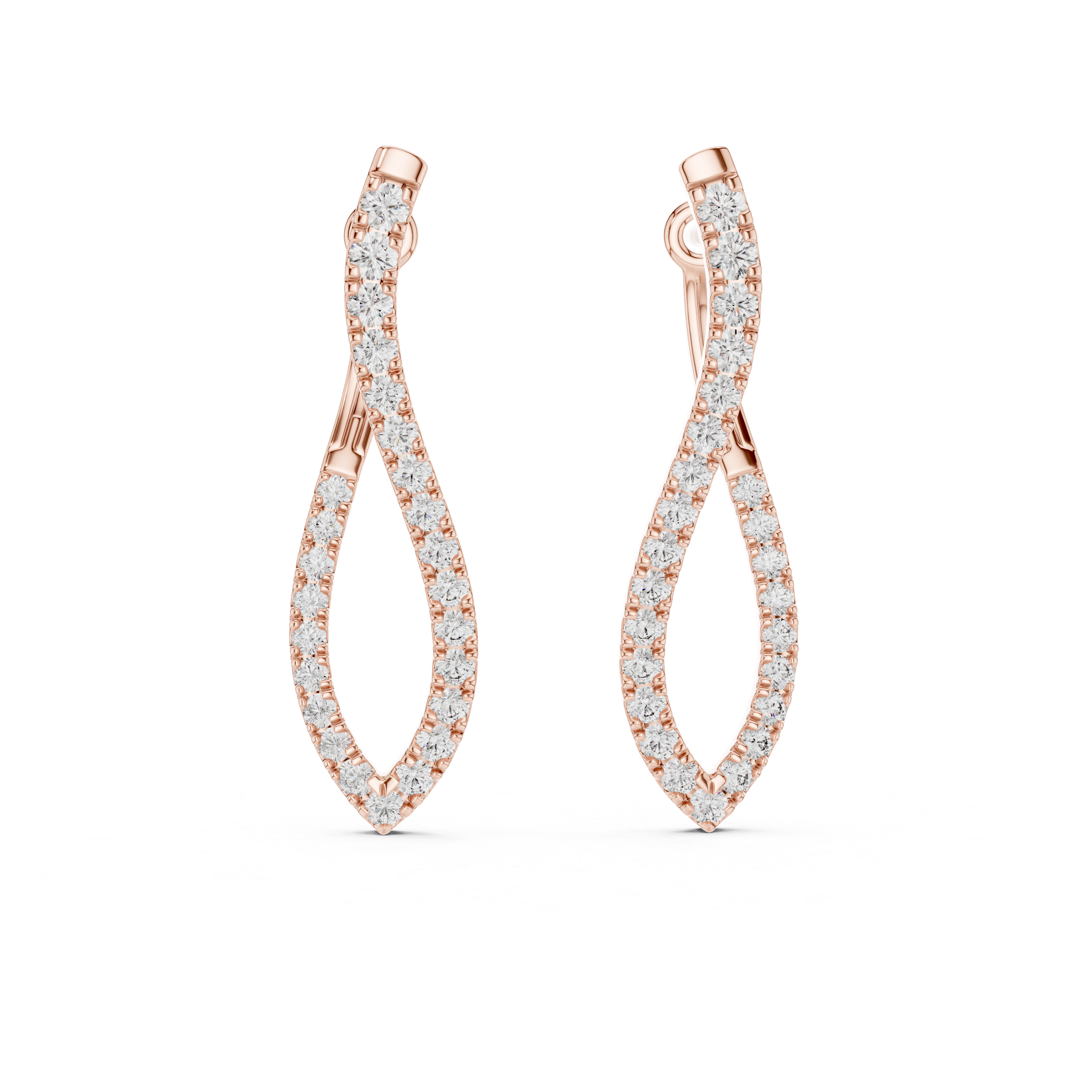 Multiple Round Shape Diamond Hoop Earrings