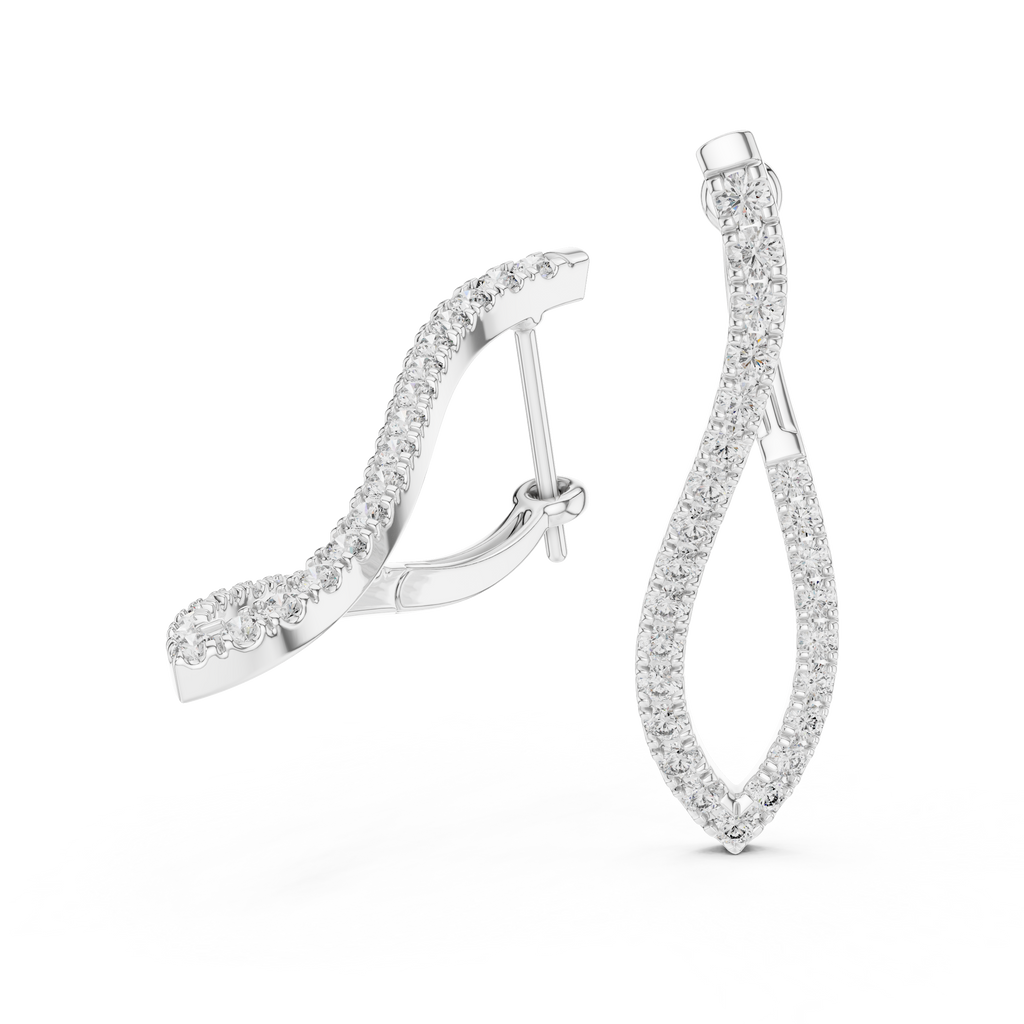 Multiple Round Shape Diamond Hoop Earrings