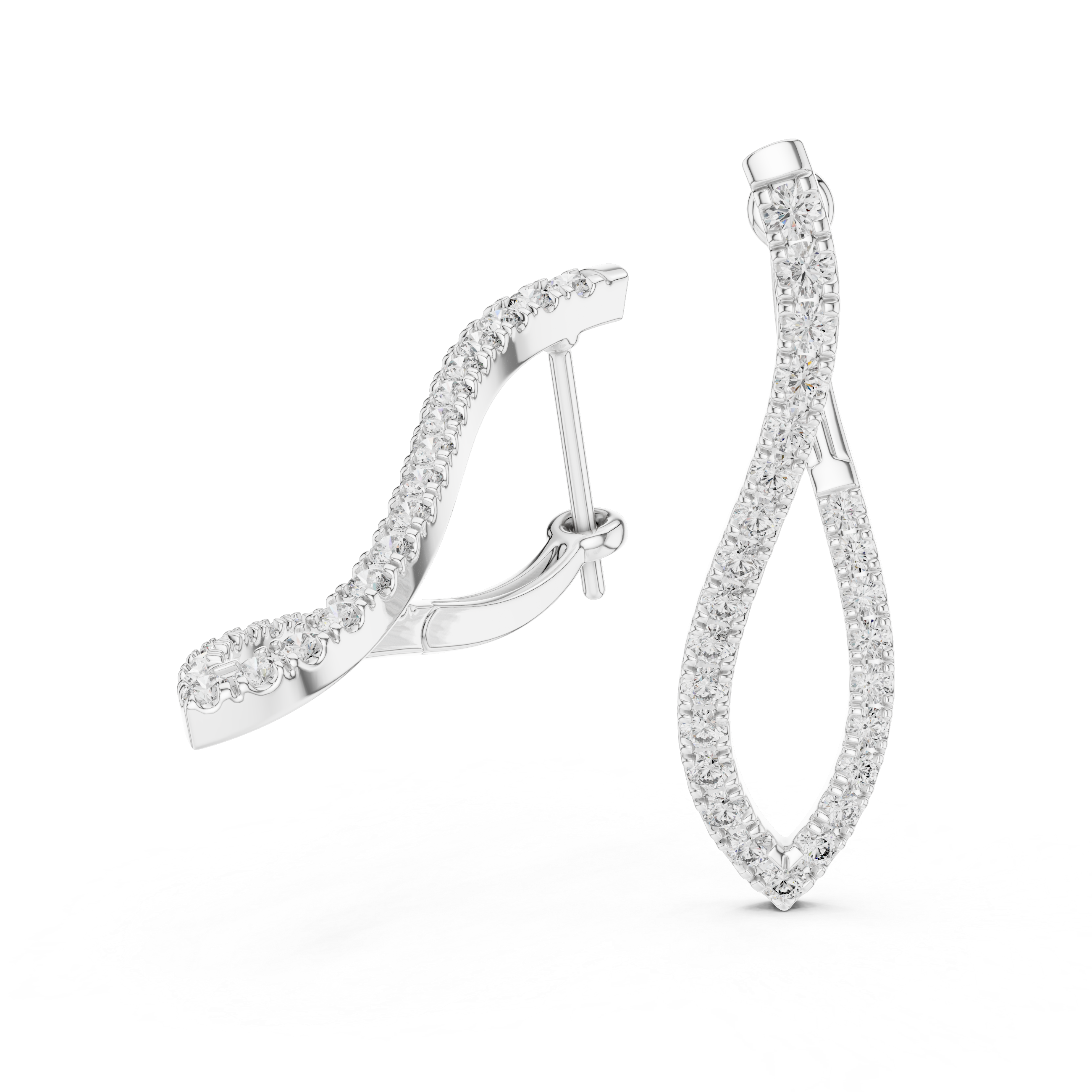 Multiple Round Shape Diamond Hoop Earrings