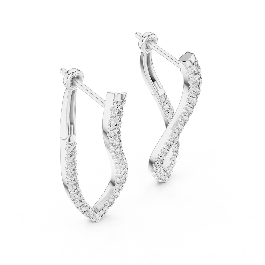 Multiple Round Shape Diamond Hoop Earrings