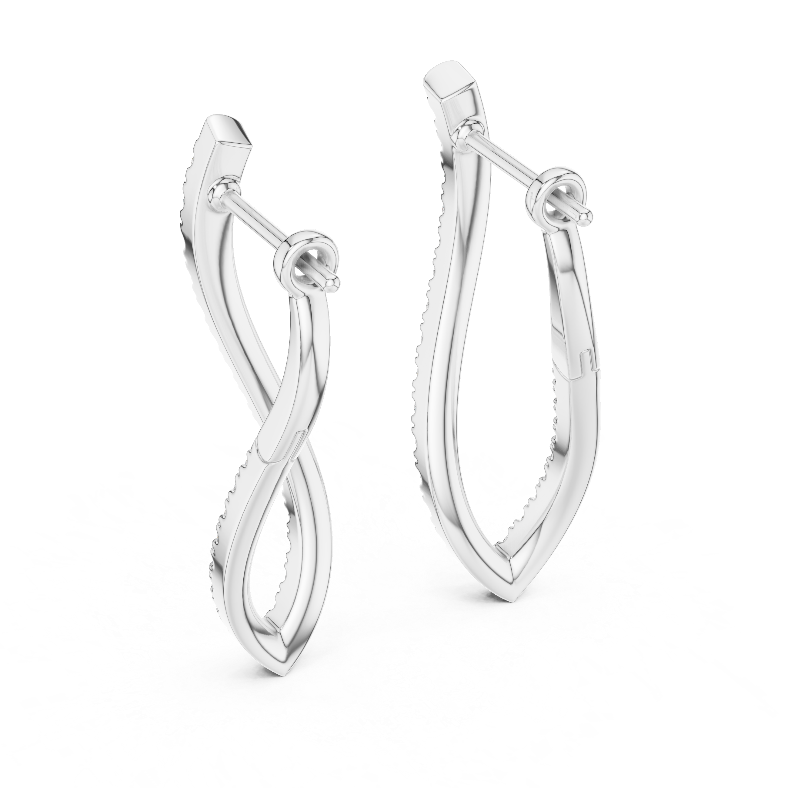 Multiple Round Shape Diamond Hoop Earrings