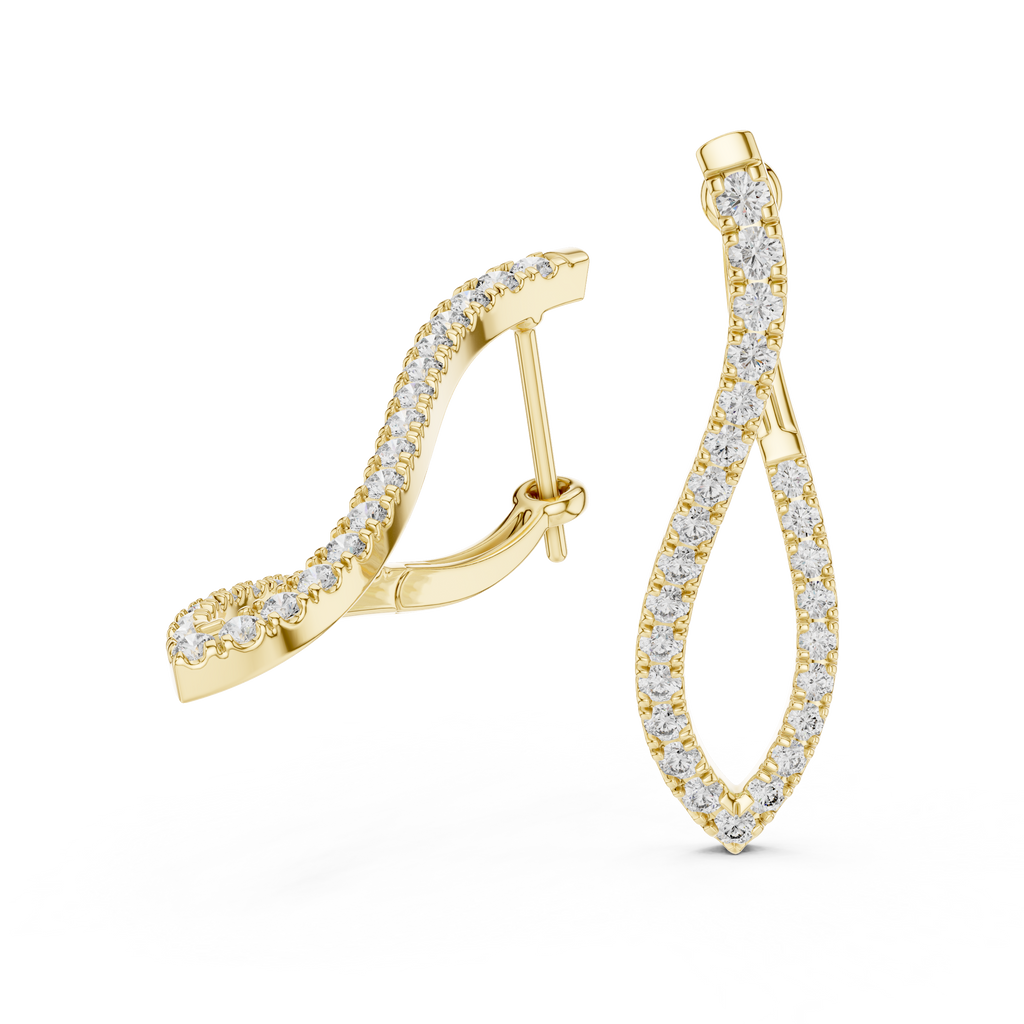 Multiple Round Shape Diamond Hoop Earrings