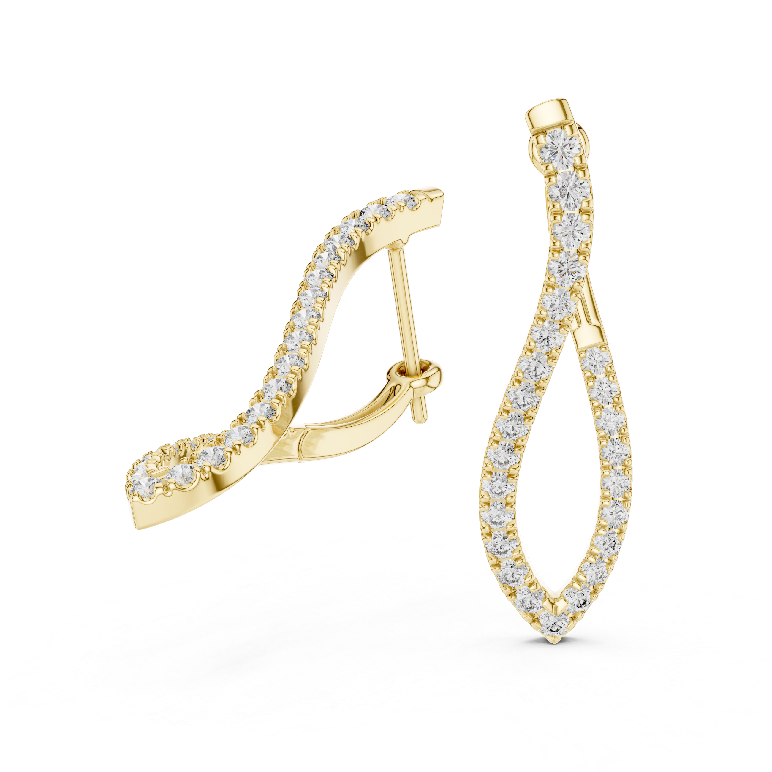 Multiple Round Shape Diamond Hoop Earrings