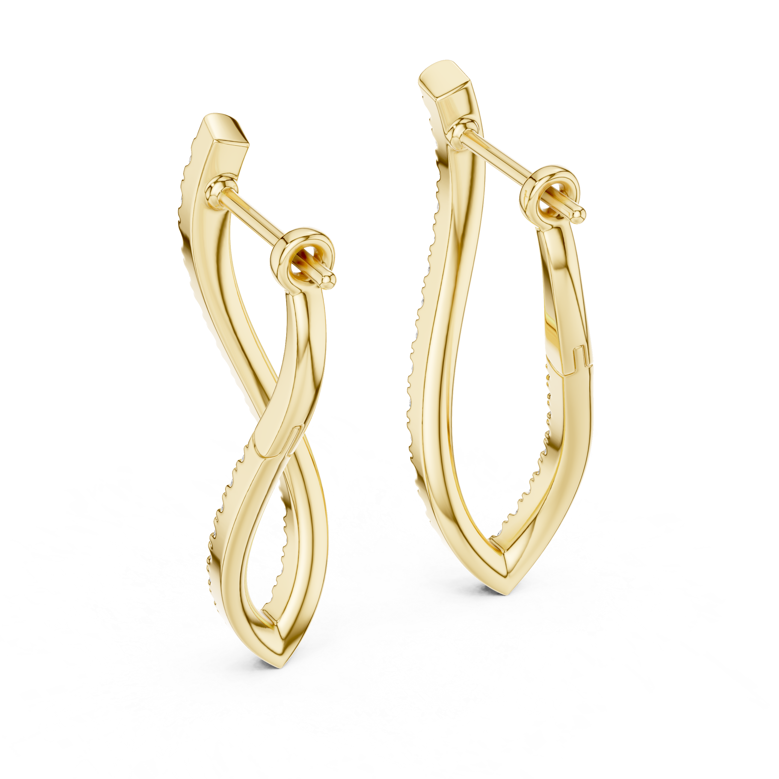 Multiple Round Shape Diamond Hoop Earrings