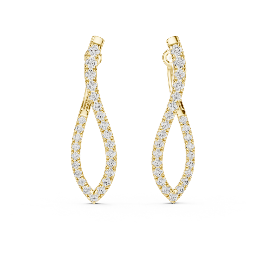 Multiple Round Shape Diamond Hoop Earrings