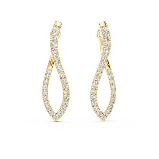 Multiple Round Shape Diamond Hoop Earrings