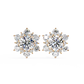 Round Cut Lab Diamond Flower Shape Diamond Earrings