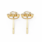 Round Cut Lab Diamond Flower Shape Diamond Earrings