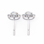 Round Cut Lab Diamond Flower Shape Diamond Earrings