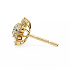 Round Cut Lab Diamond Flower Shape Diamond Earrings