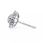 Round Cut Lab Diamond Flower Shape Diamond Earrings