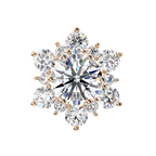 Round Cut Lab Diamond Flower Shape Diamond Earrings