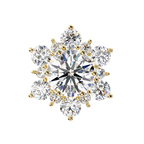 Round Cut Lab Diamond Flower Shape Diamond Earrings