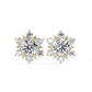 Round Cut Lab Diamond Flower Shape Diamond Earrings
