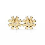 Unique Round Lab Diamond Floral Earrings