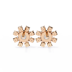 Unique Round Lab Diamond Floral Earrings