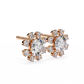 Unique Round Lab Diamond Floral Earrings