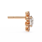 Unique Round Lab Diamond Floral Earrings