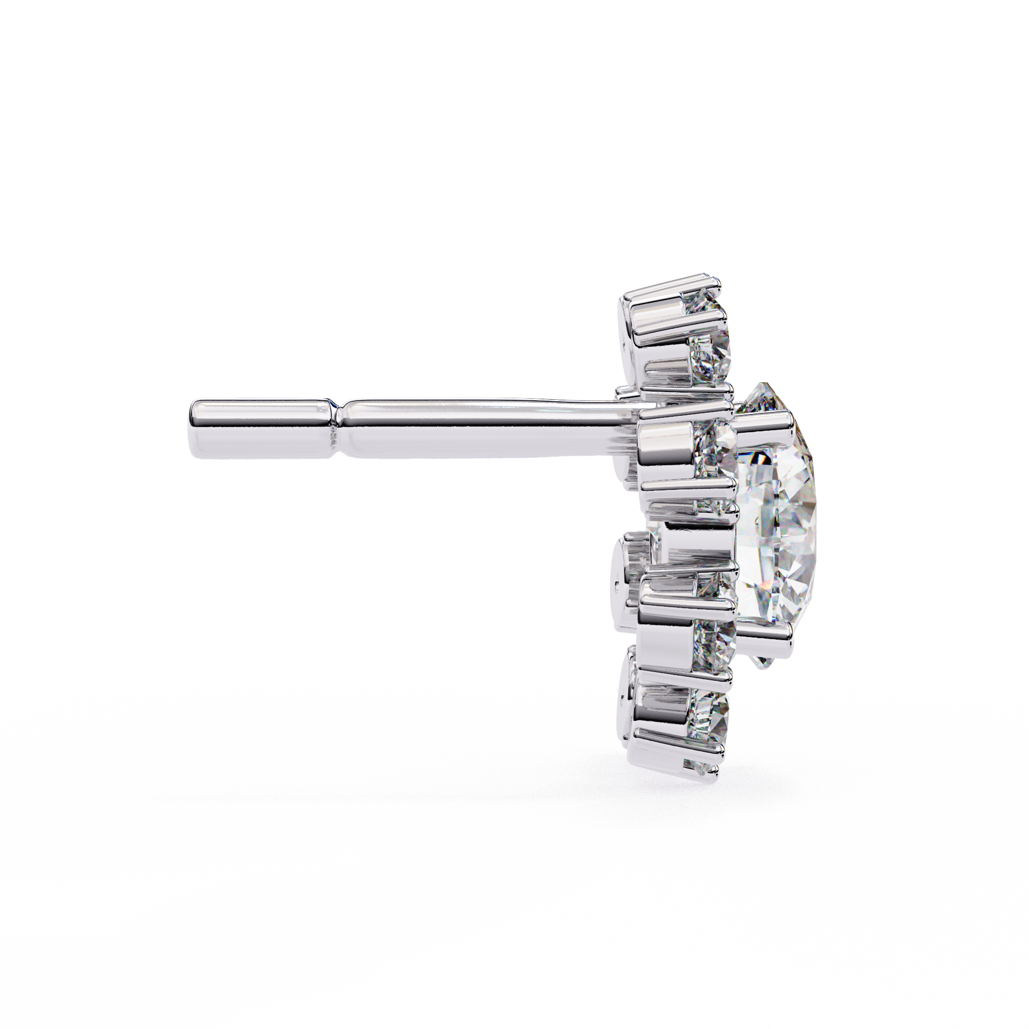 Unique Round Lab Diamond Floral Earrings