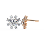 Unique Round Lab Diamond Floral Earrings