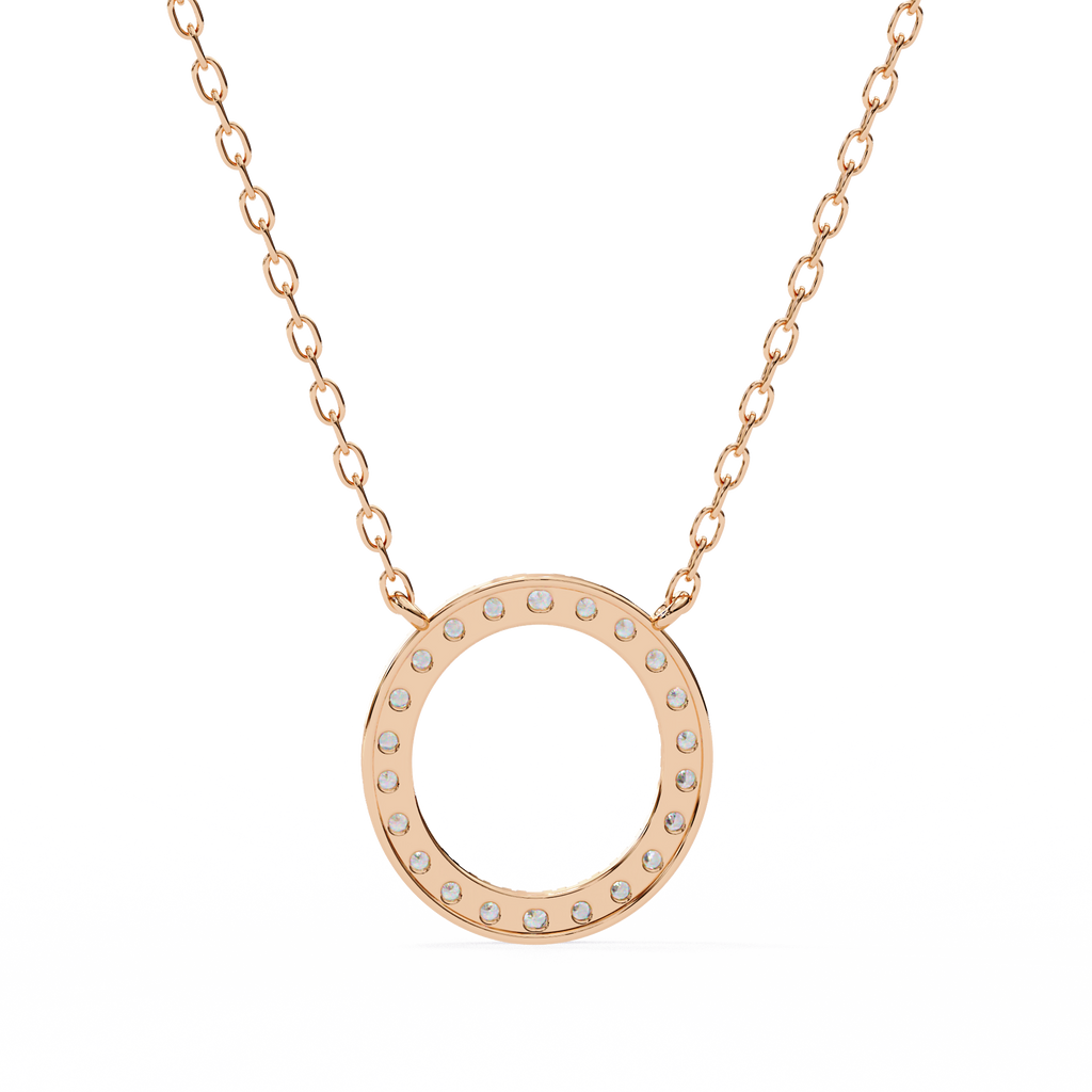 Round Cut Lab Diamond Circle Pendant