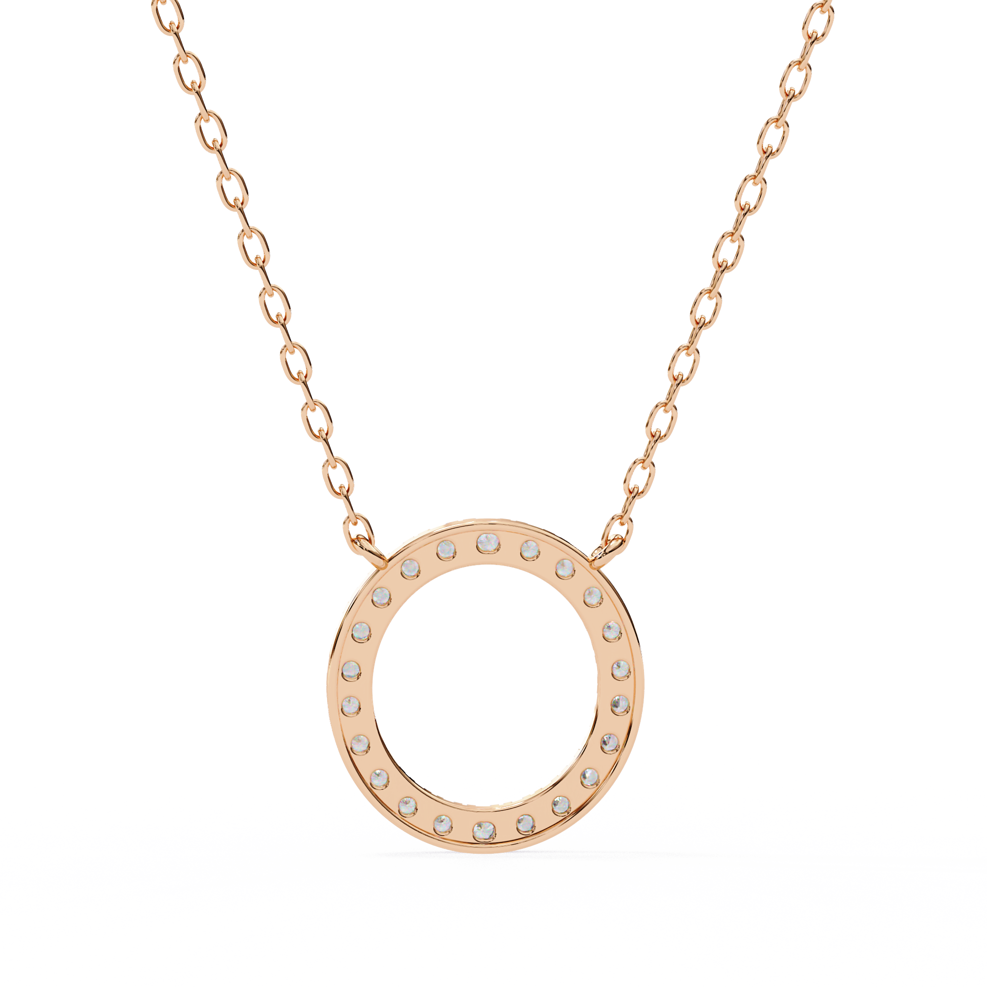 Round Cut Lab Diamond Circle Pendant