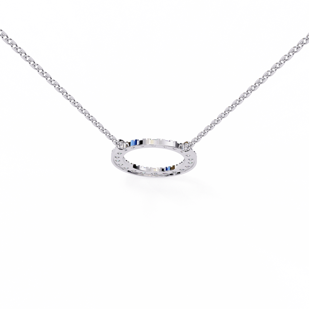 Round Cut Lab Diamond Circle Pendant