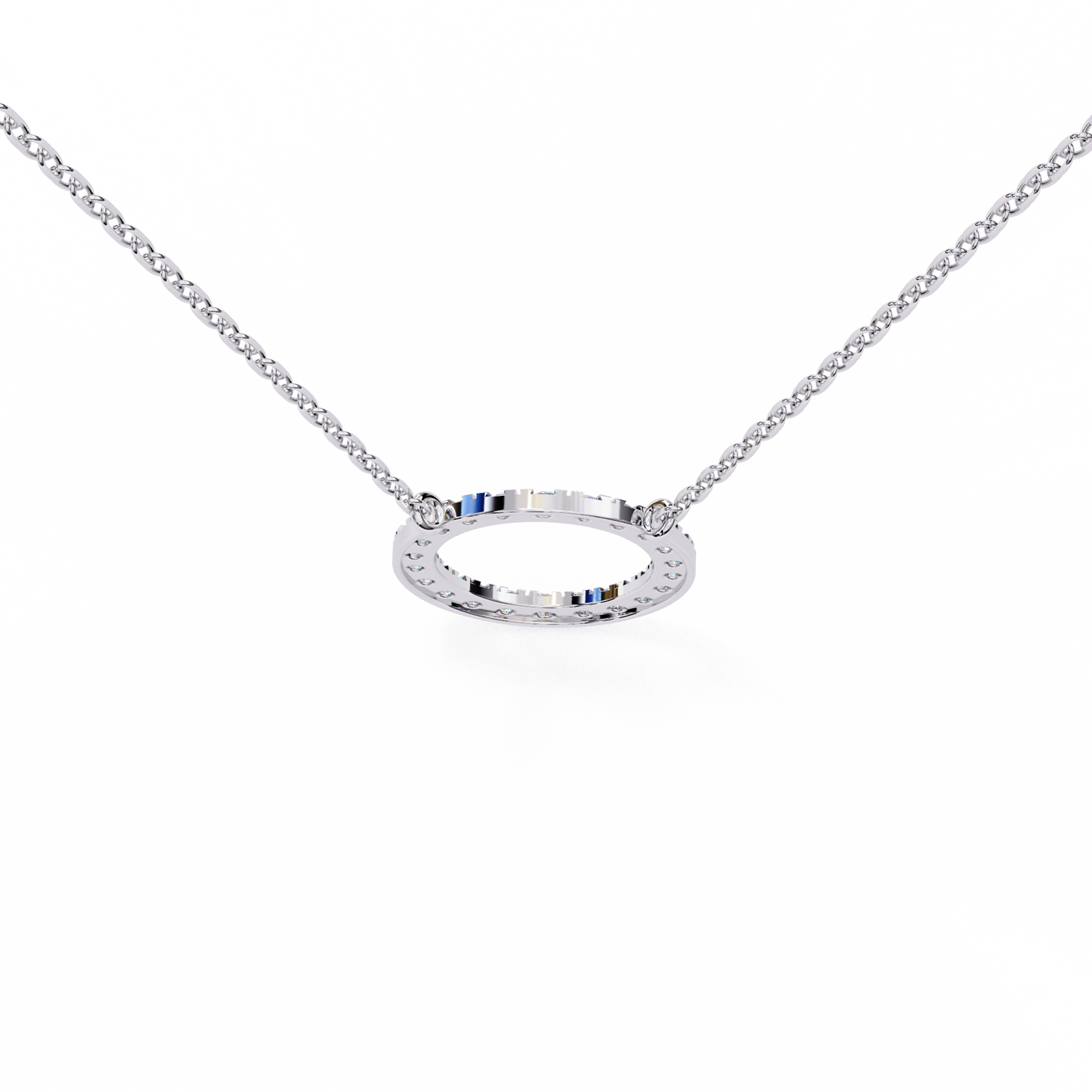 Round Cut Lab Diamond Circle Pendant