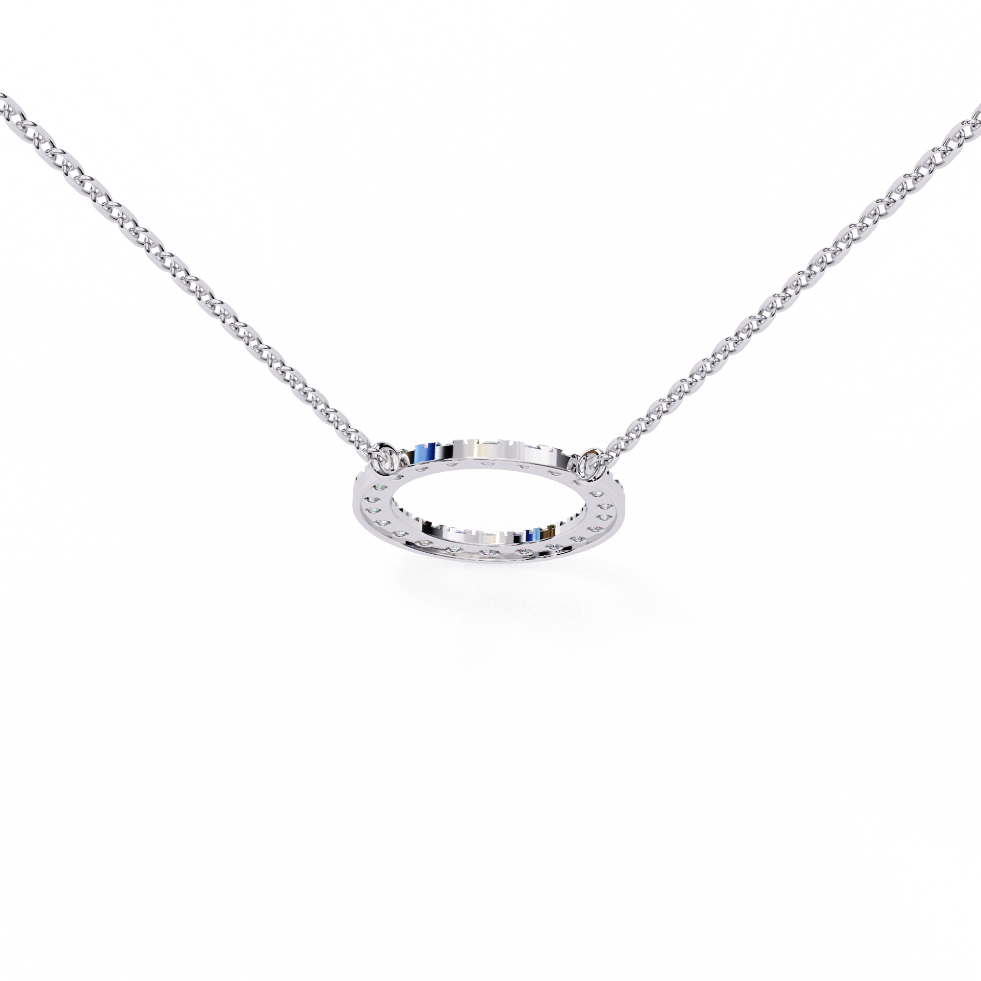 Round Cut Lab Diamond Circle Pendant