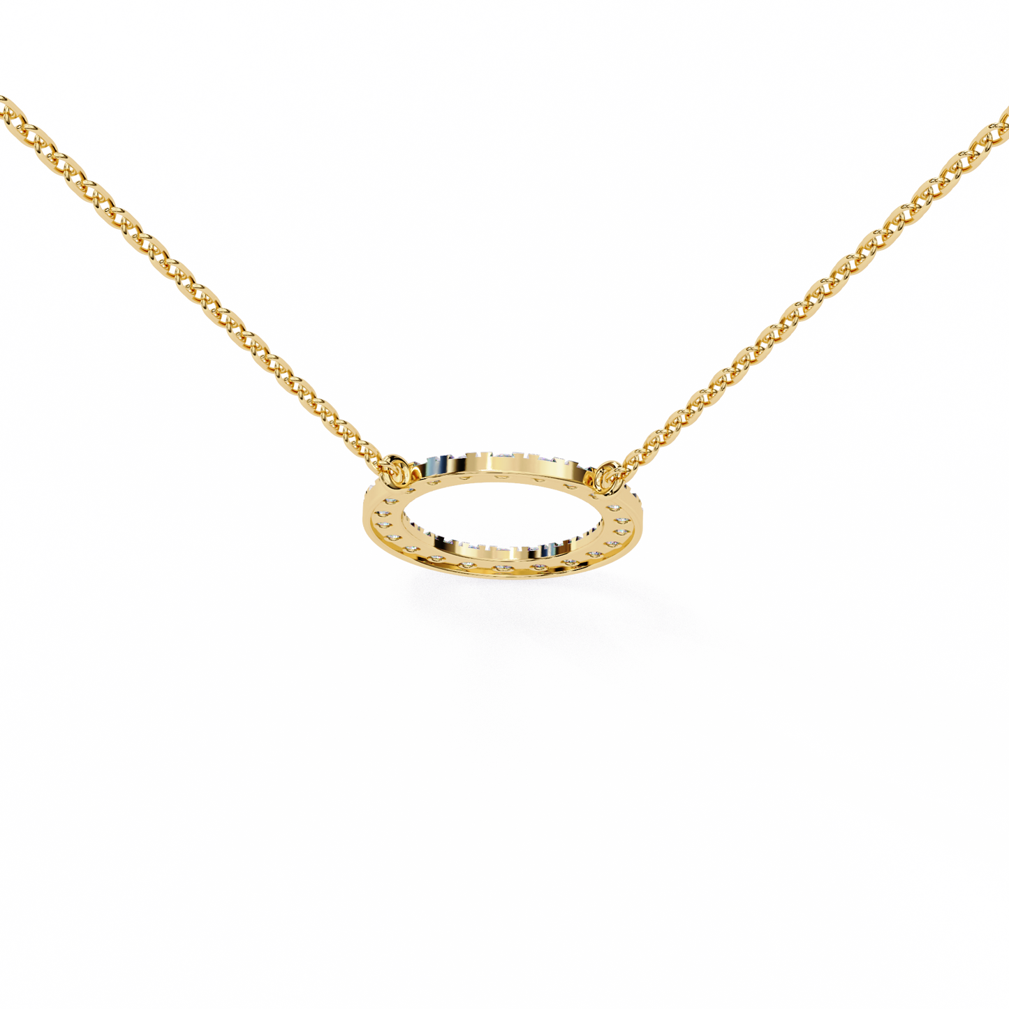Round Cut Lab Diamond Circle Pendant