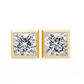 Princess cut Lab Diamond Bezel Set Earrings