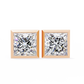 Princess cut Lab Diamond Bezel Set Earrings