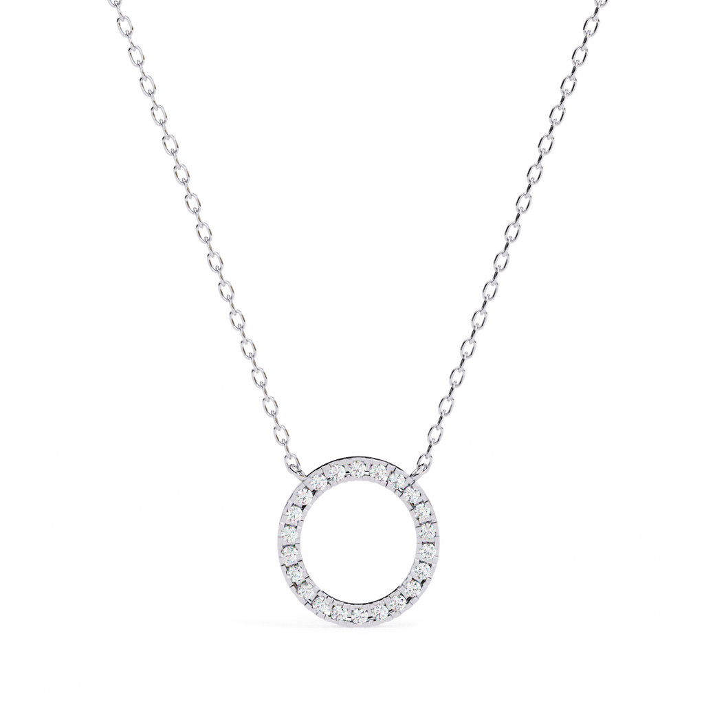 Round Cut Lab Diamond Circle Pendant