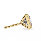 Princess cut Lab Diamond Bezel Set Earrings