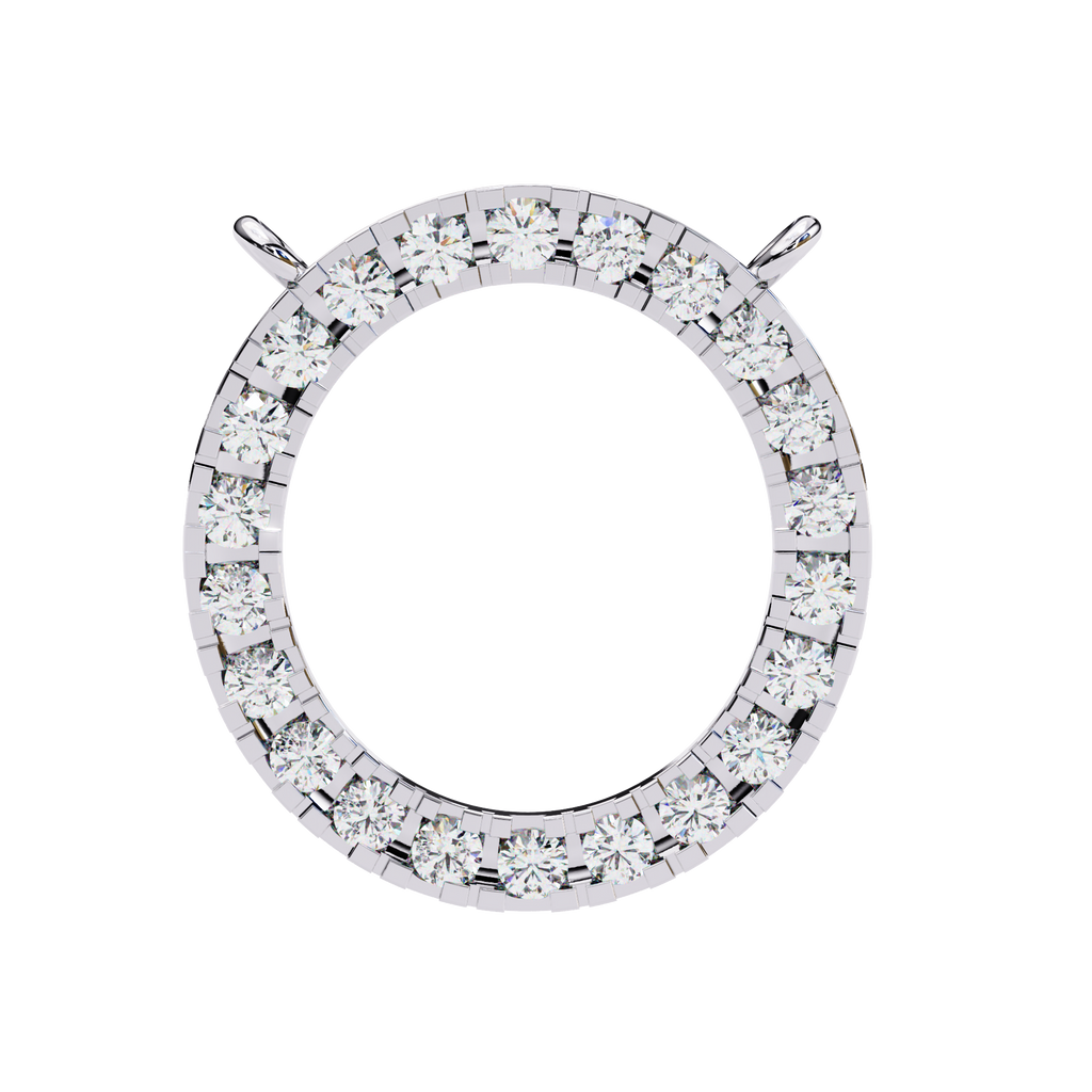 Round Cut Lab Diamond Circle Pendant