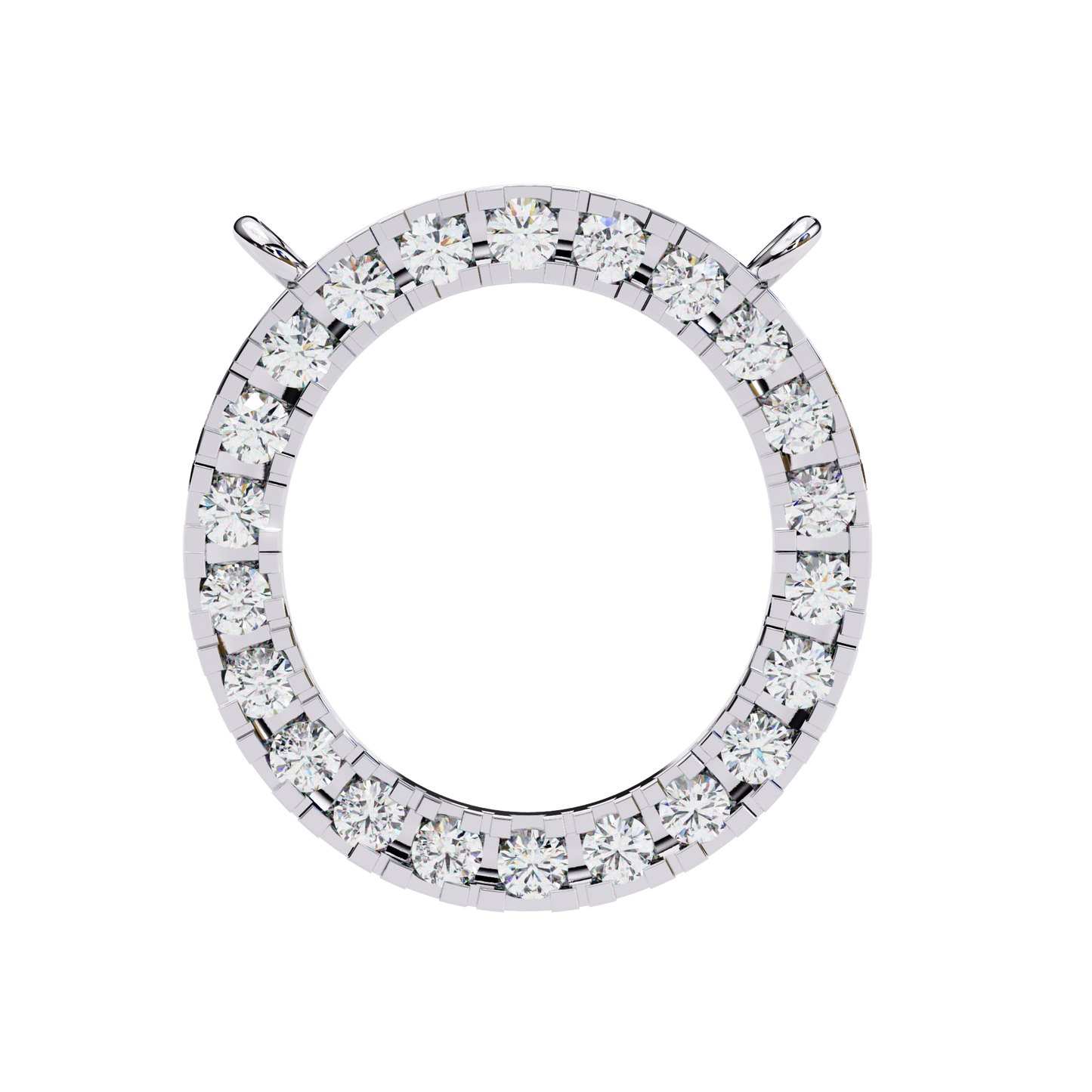 Round Cut Lab Diamond Circle Pendant