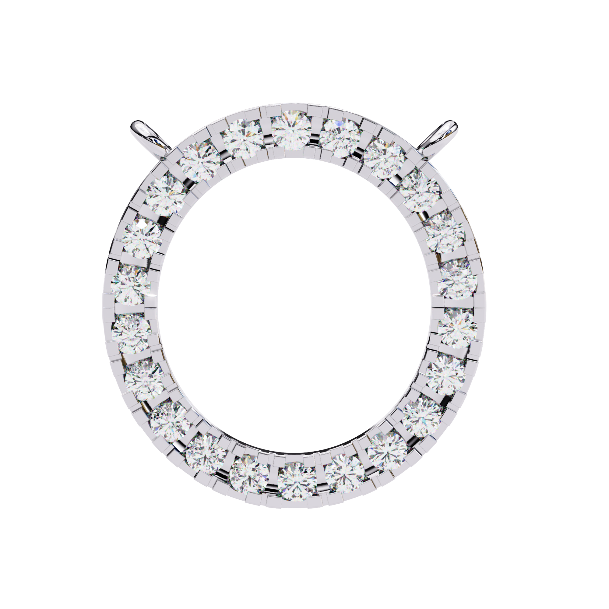 Round Cut Lab Diamond Circle Pendant