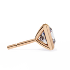 Princess cut Lab Diamond Bezel Set Earrings