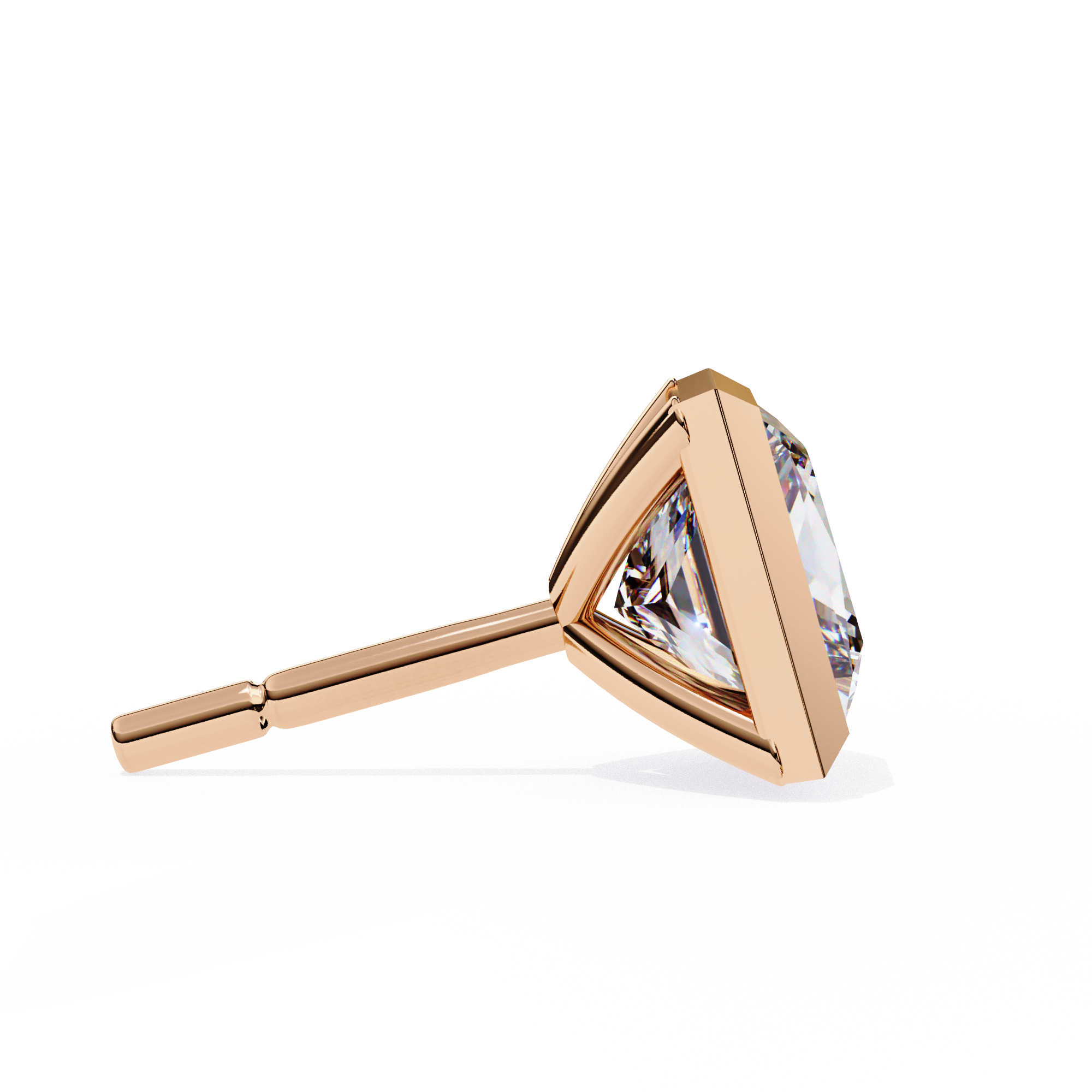 Princess cut Lab Diamond Bezel Set Earrings