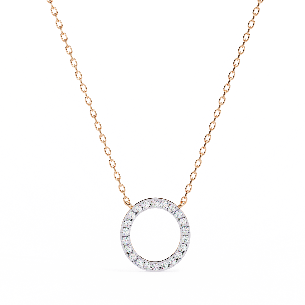 Round Cut Lab Diamond Circle Pendant